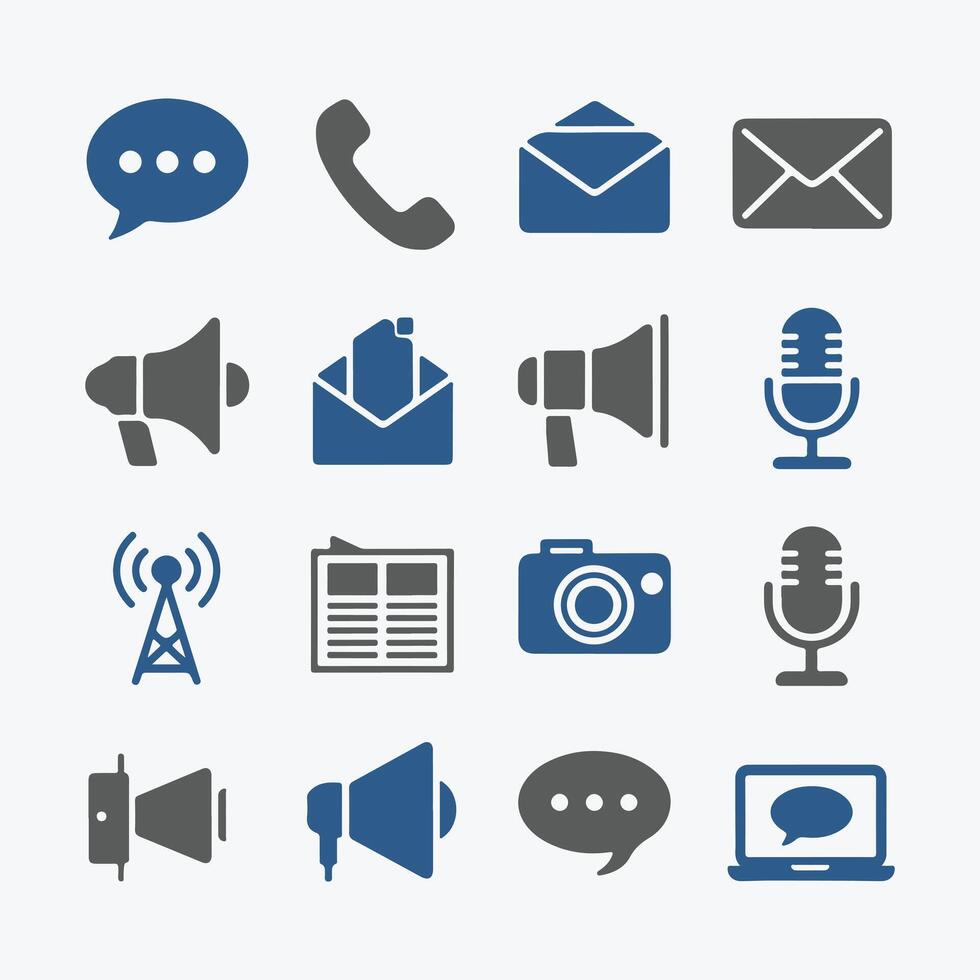 Communication Icons Set Clean and Modern Design vector