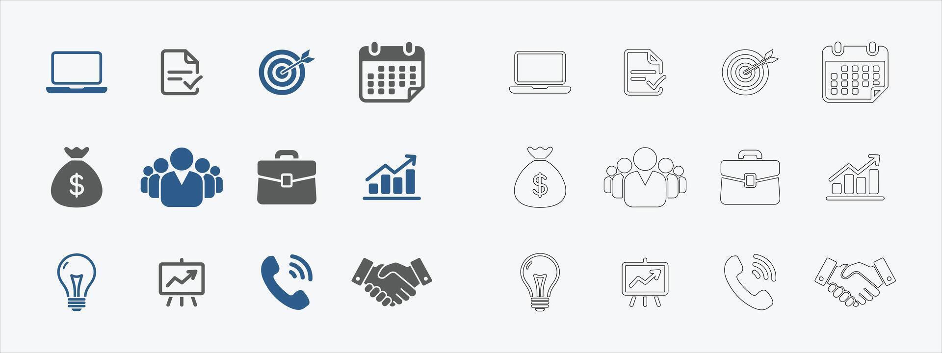 Business Icons Collection Ideal for Growth and Strategy Visuals vector
