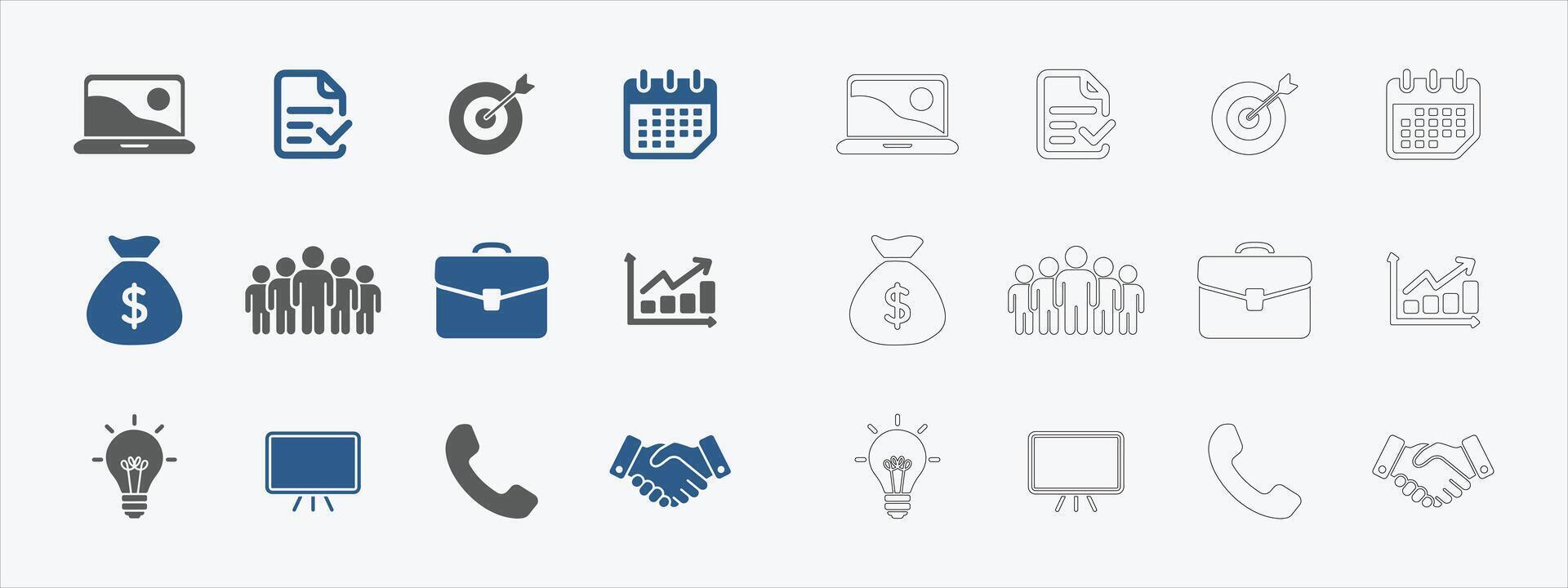 Business Icons Elegant and Versatile for Digital Platforms vector