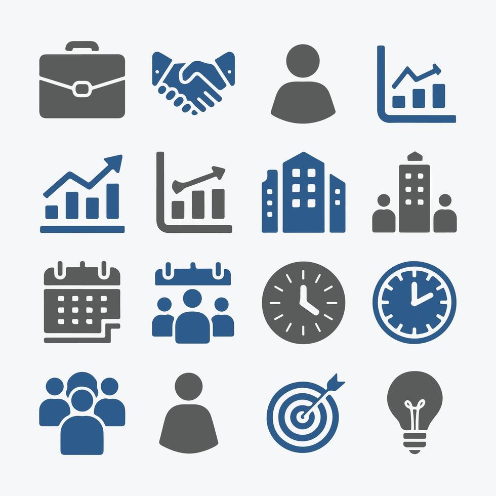 Business Icons Set Clean and Modern Design vector