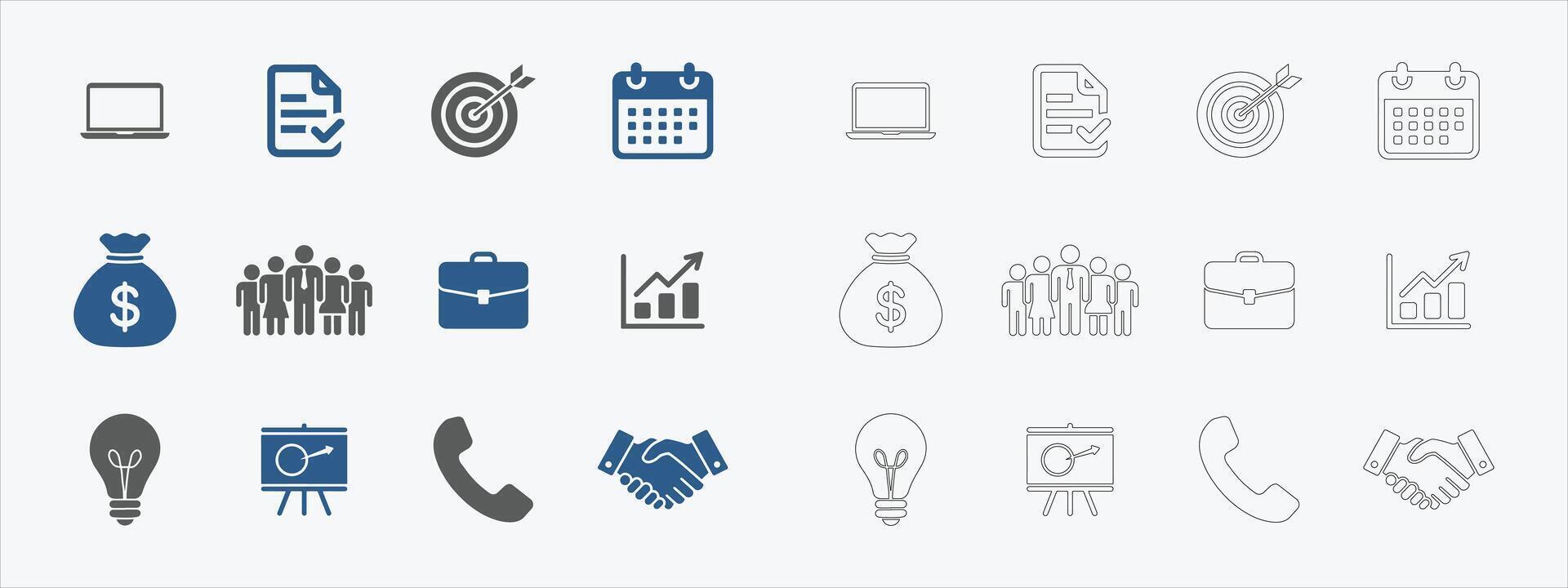 Business Icons Set Professional and Streamlined for Corporate Use vector