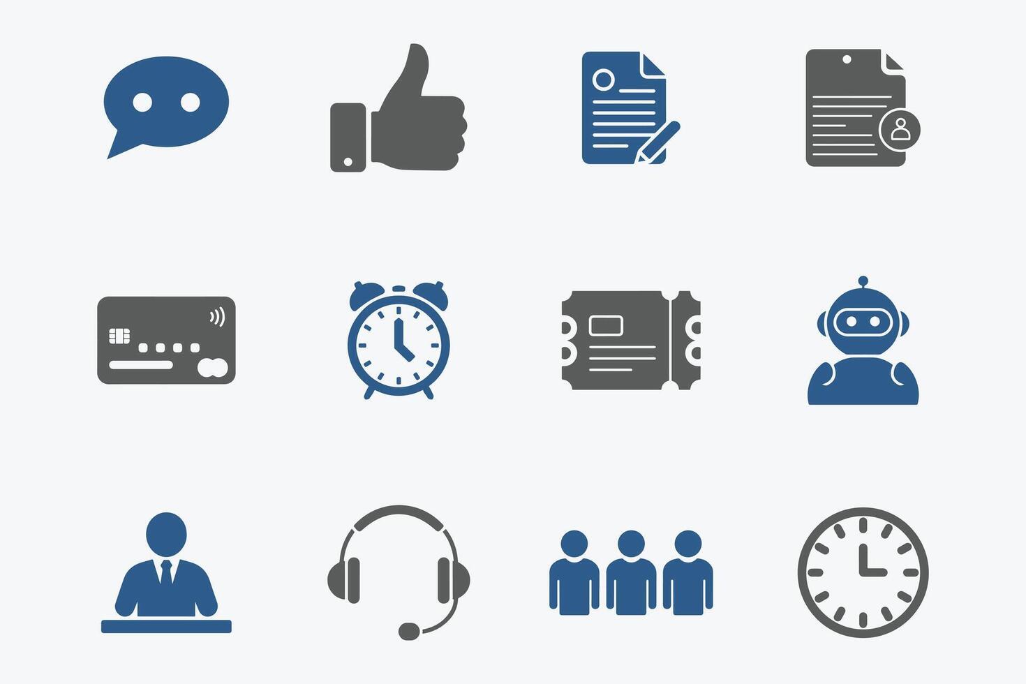 Customer Support and Service Icons Simple and Elegant for Web vector