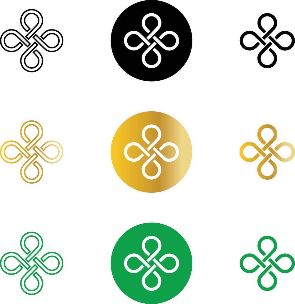 celtic knot simple interlocking symbolss vector