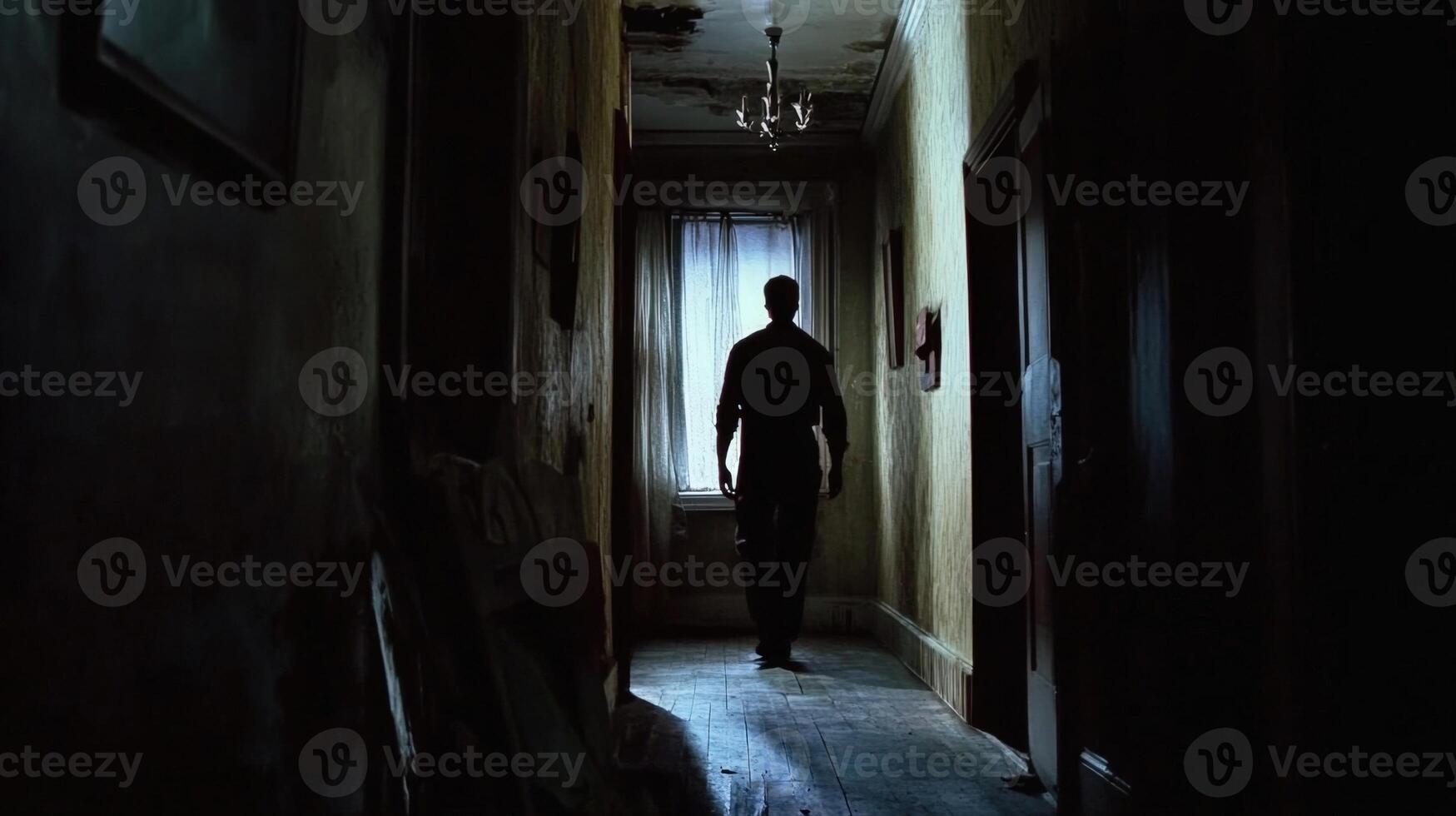 In a dimly lit room a camera operator employs a steadicam to follow an actors emotional performance moving through the space with precision to maintain a seamless connection betwee photo