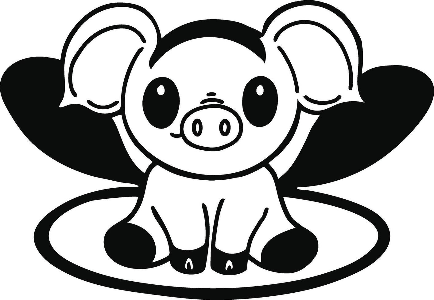 adorable piglet icon on white background. vector
