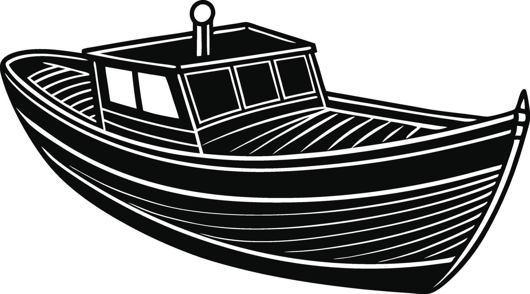 boat on white background art. vector