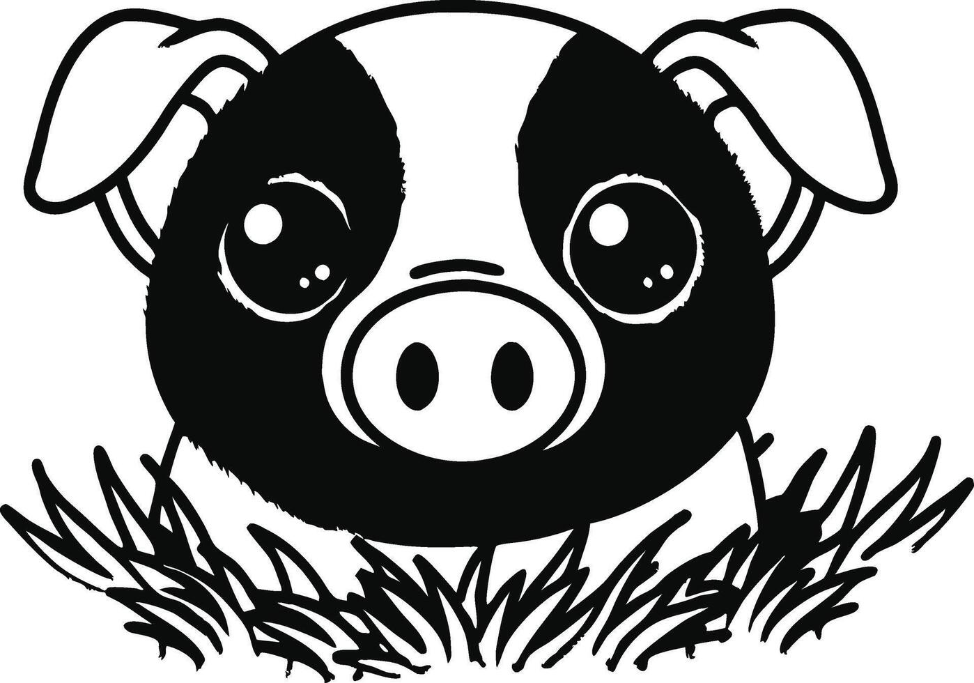 adorable piglet icon on white background art. vector