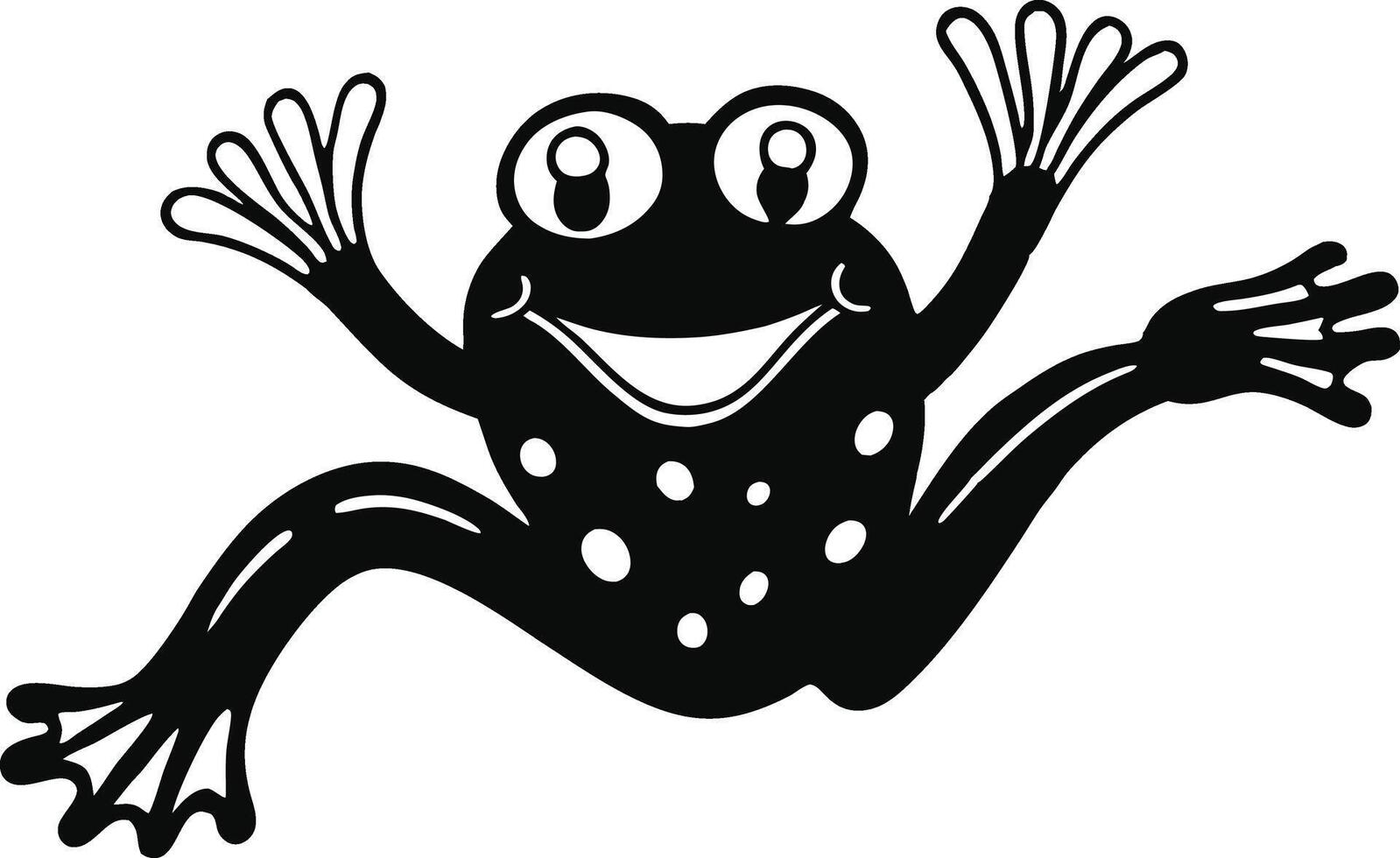 happy jumping frog icon on white background art. vector