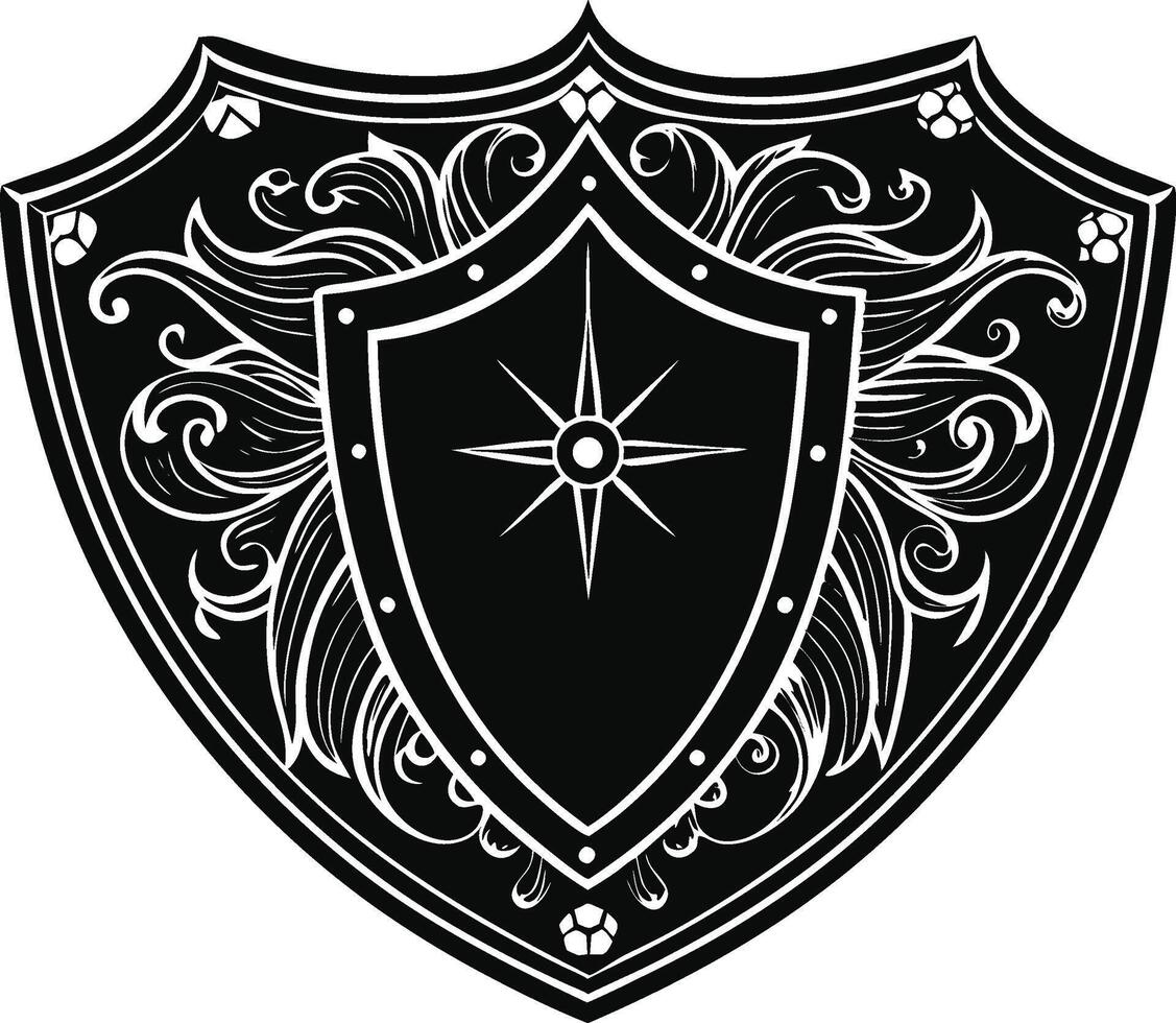 shield with a shield art. vector