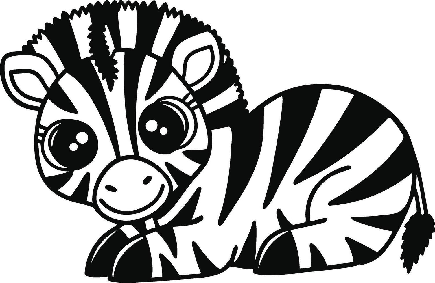 cute baby zebra icon on white background. vector