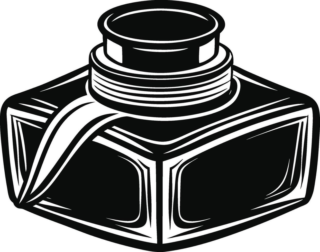 ink bottle design art. vector
