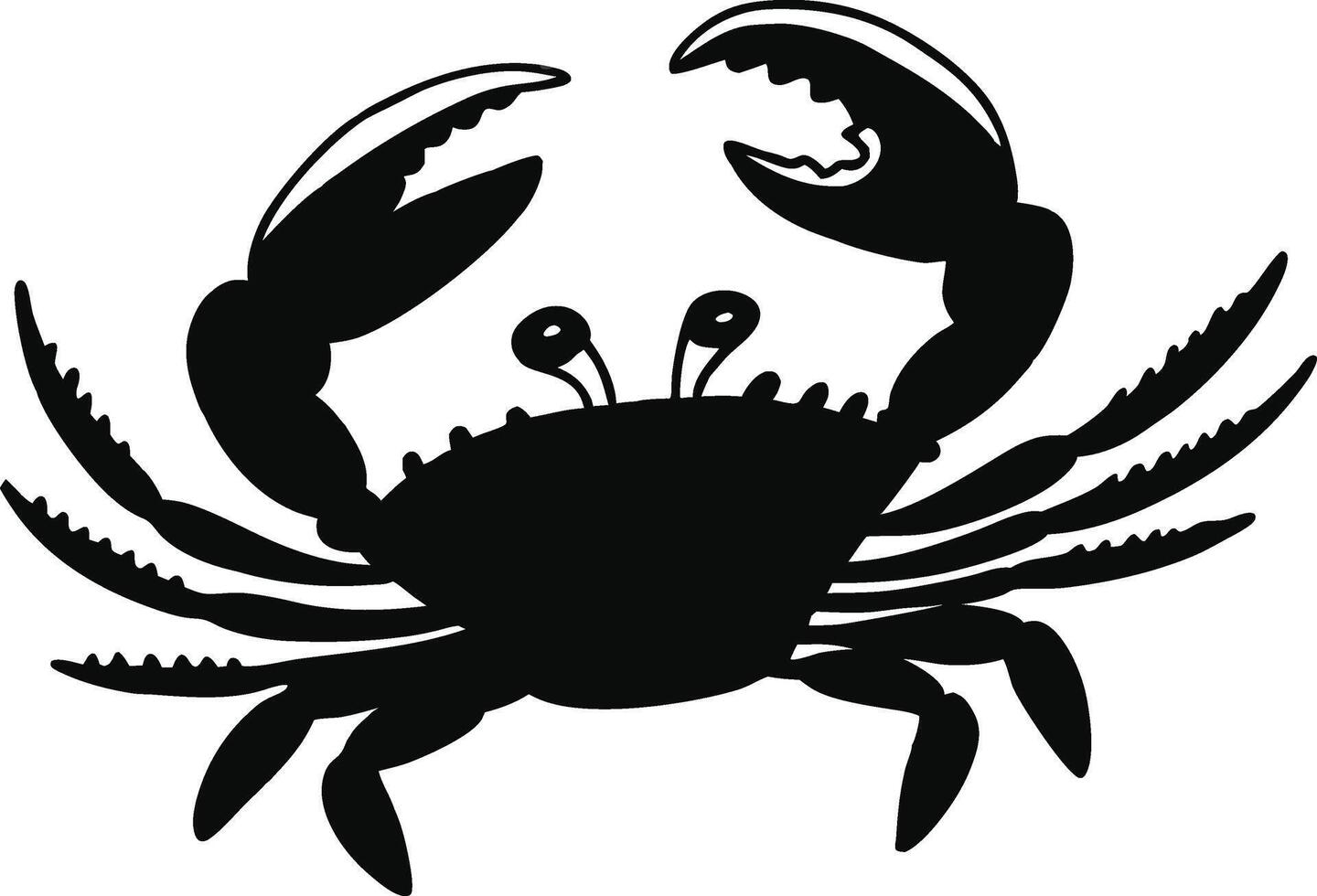 funny dancing crab silhouette on white background. vector