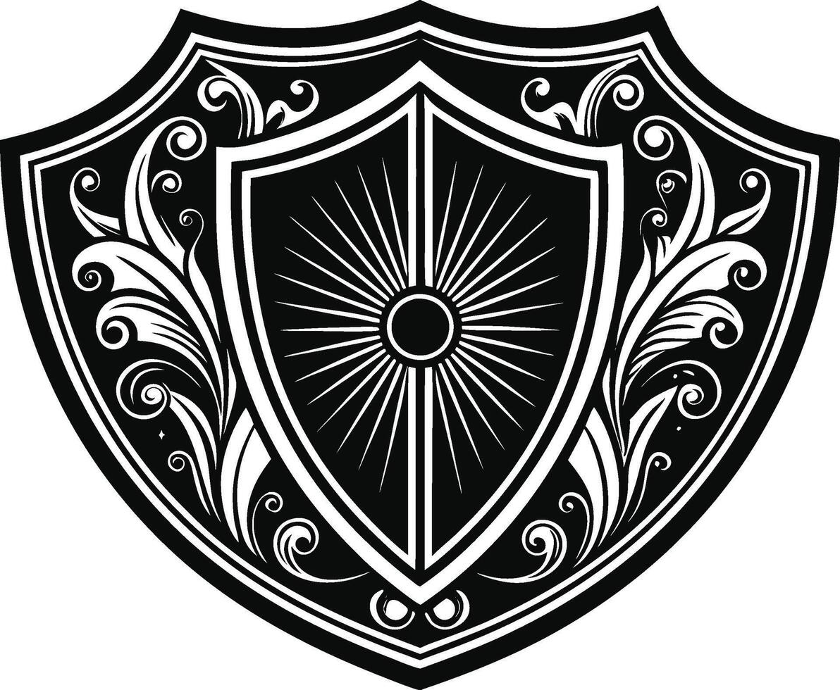 shield with a shield . vector