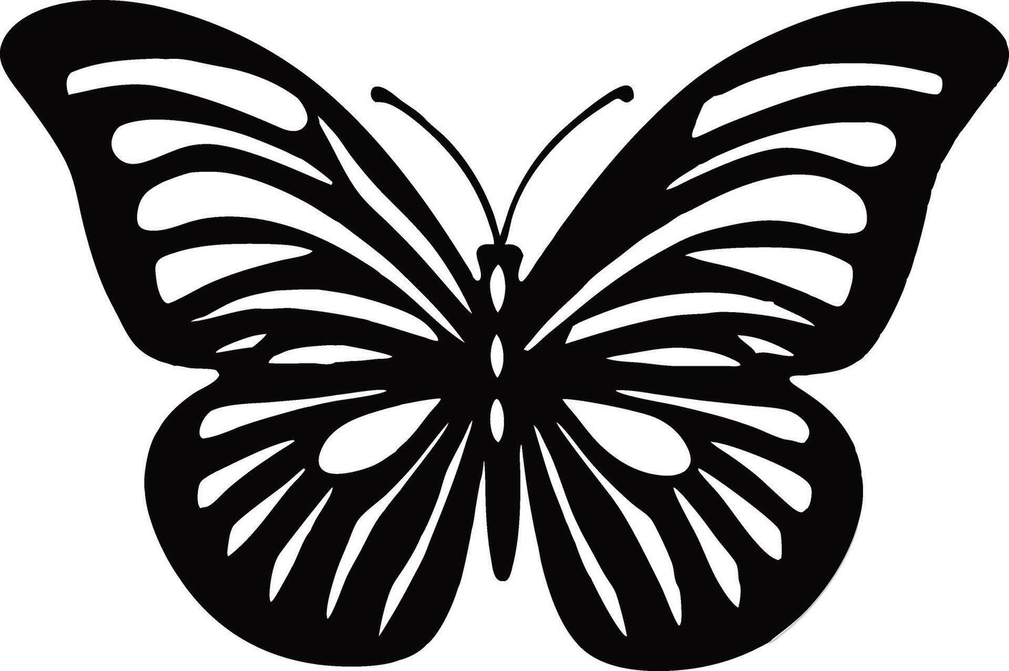 graceful butterfly silhouette on white background art. vector