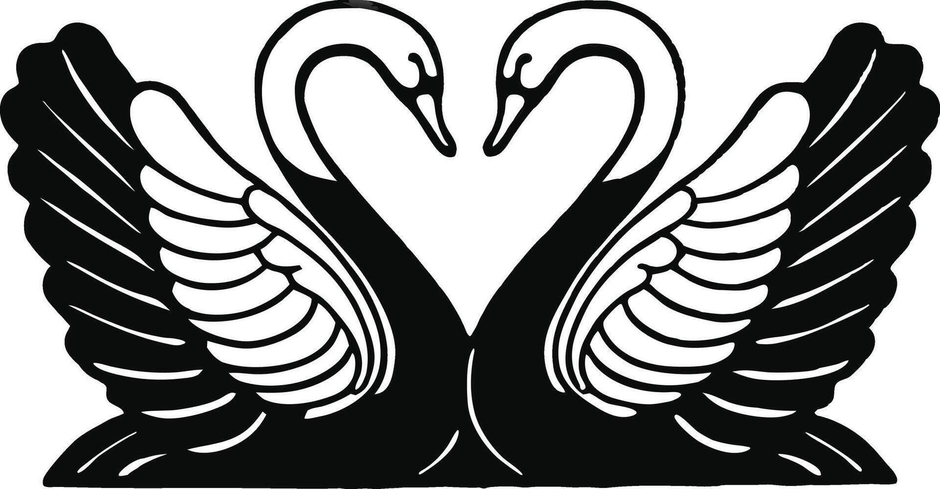 graceful swan icon on white background. vector