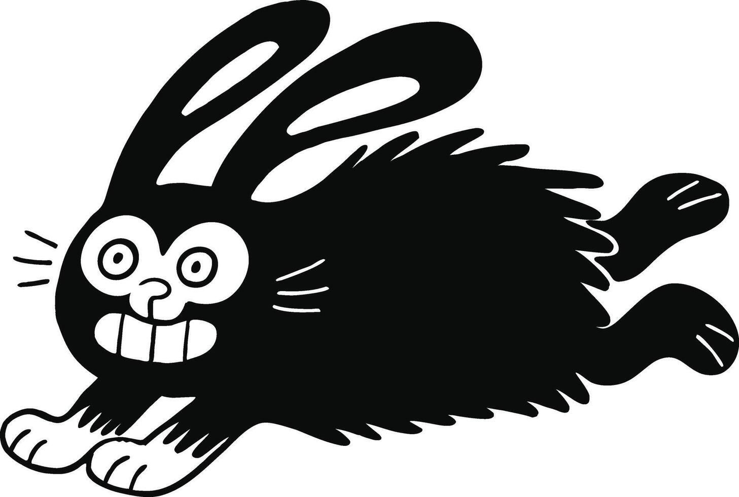 funny running rabbit icon on white background art. vector