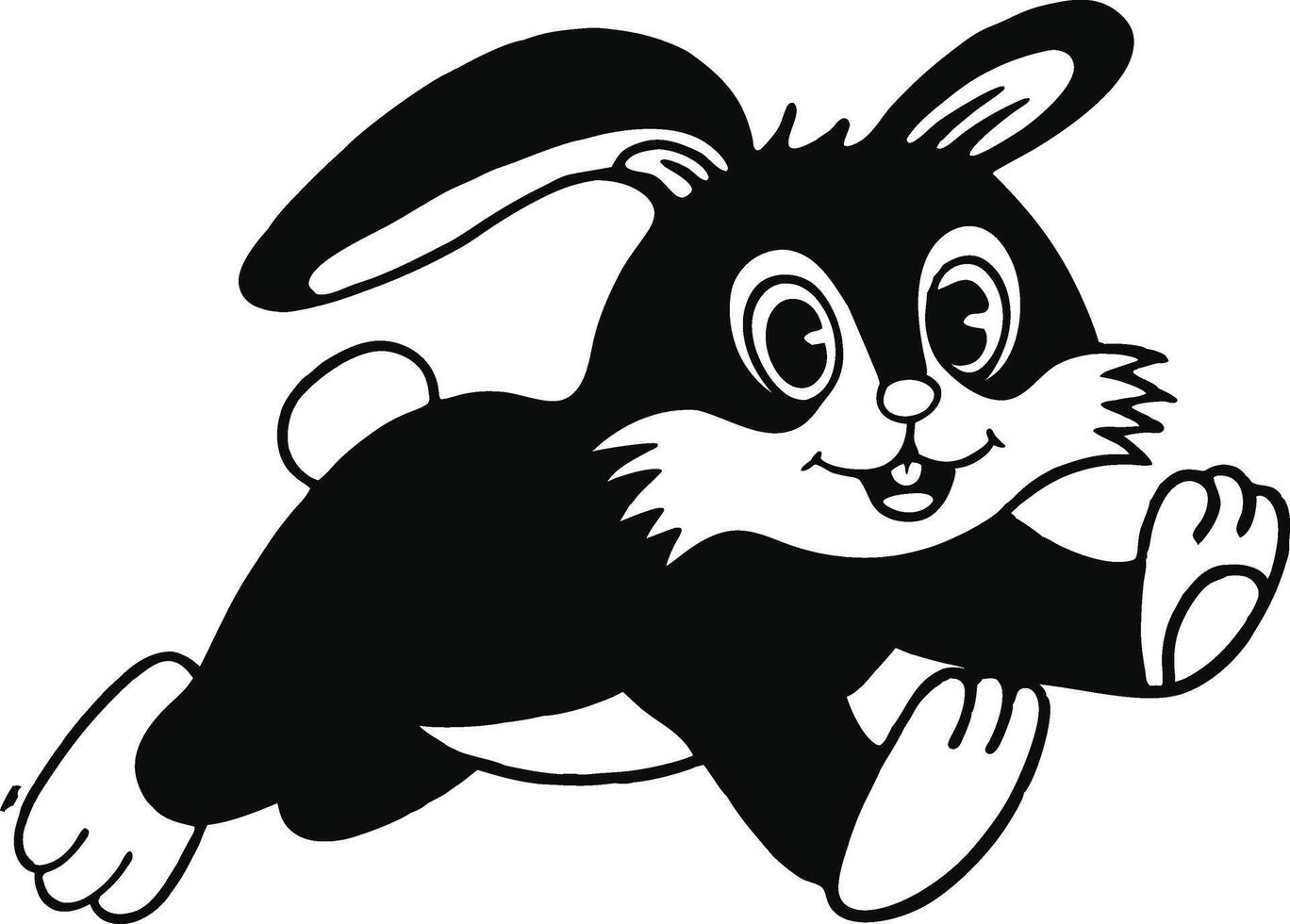 funny running rabbit icon on white backgroud. vector