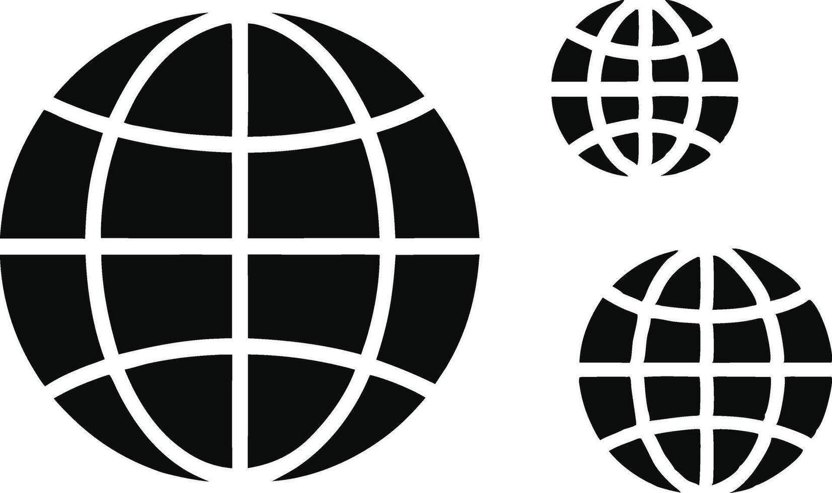 globe icons set art. vector