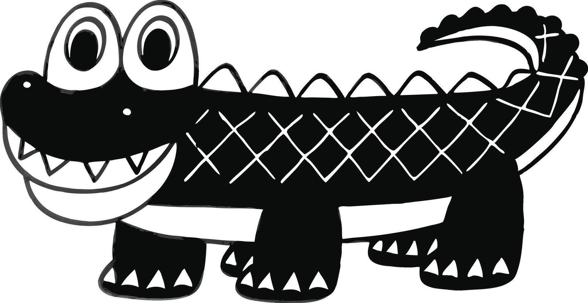silly crocodile icon on white background art. vector