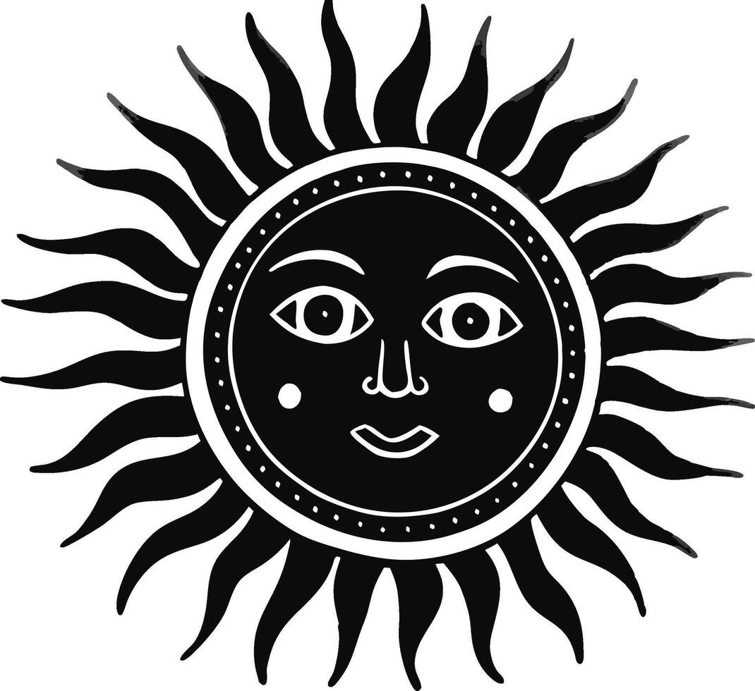 happy sun icon on white background art. vector