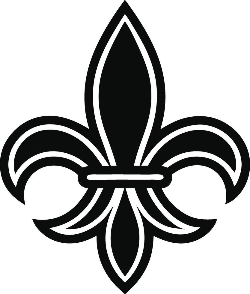 thin line fleur de lis icon art. vector