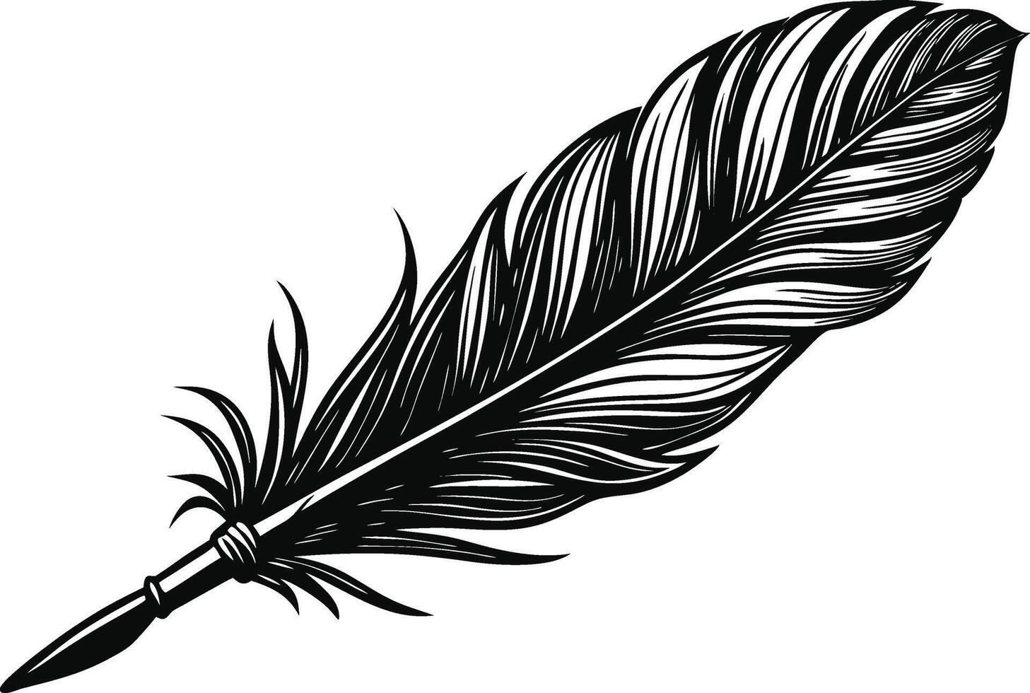 feather pen and ink design. vector