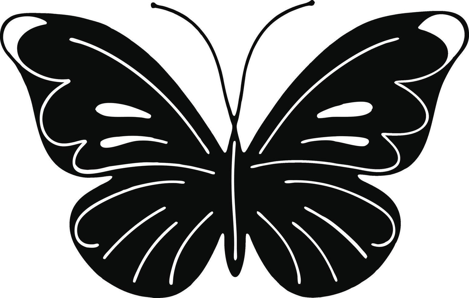 graceful butterfly silhouette on white background. vector