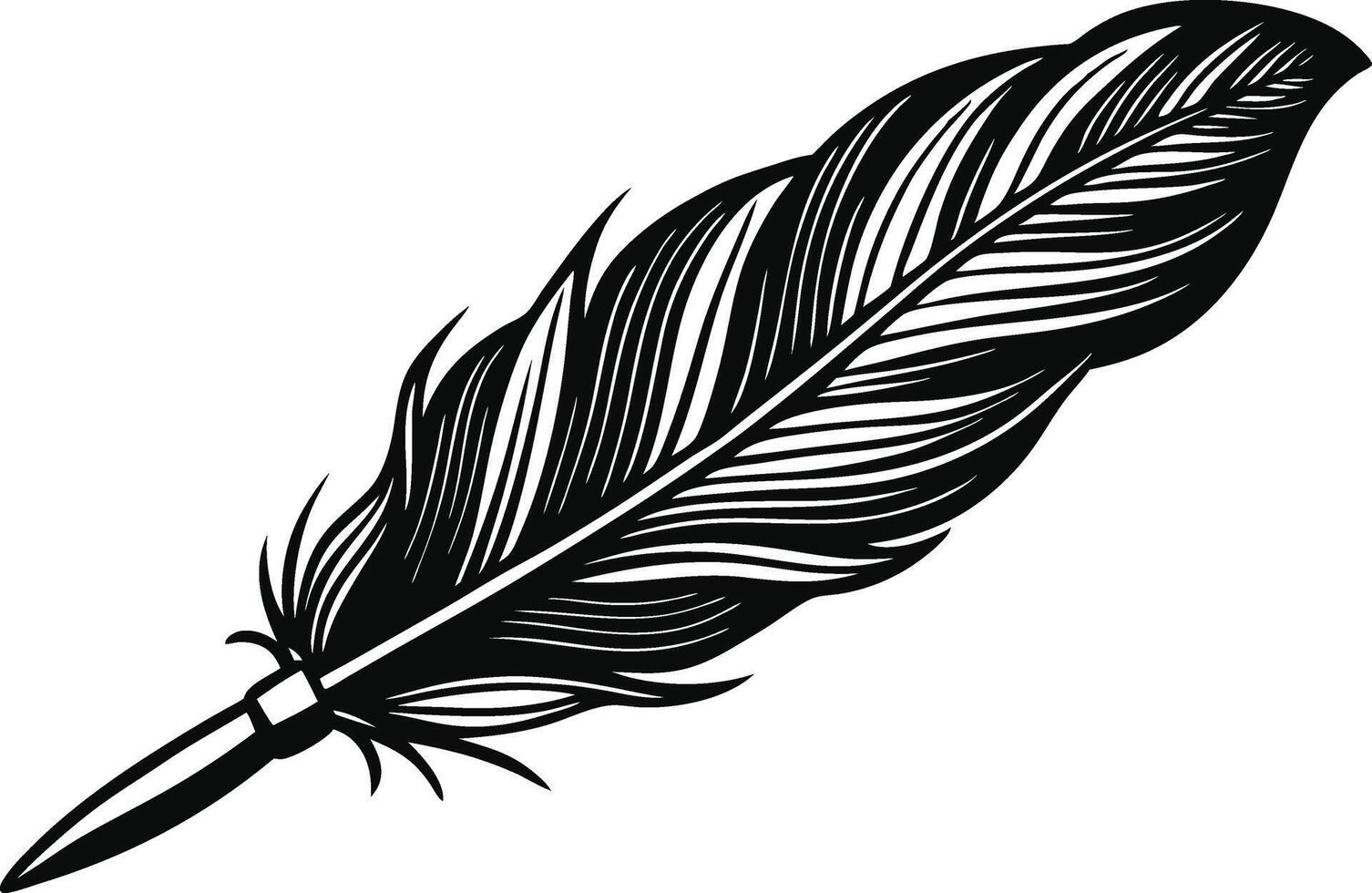 feather pen and ink . vector