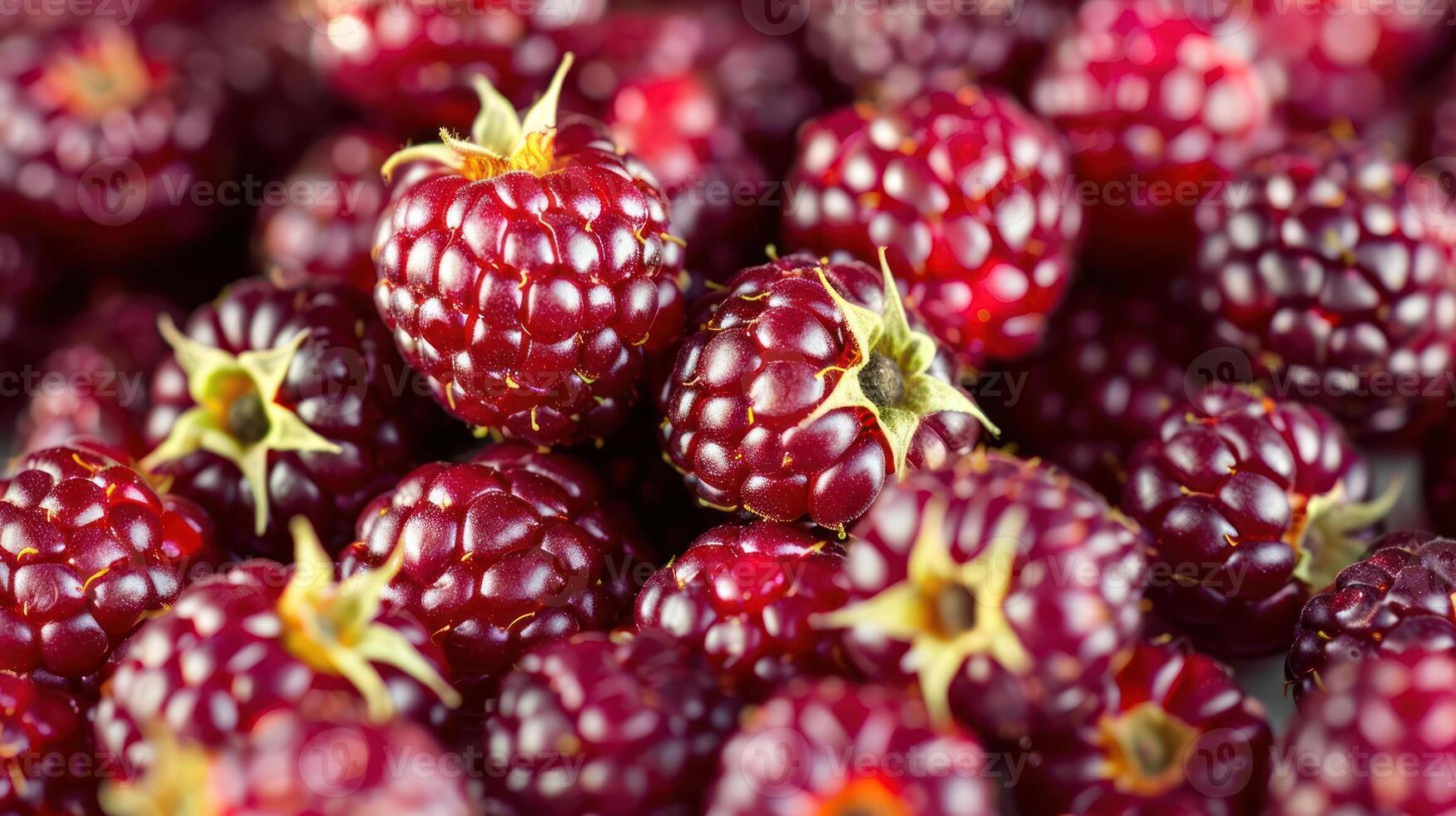 A close-up of vibrant red raspberries showcasing their texture and freshness. photo
