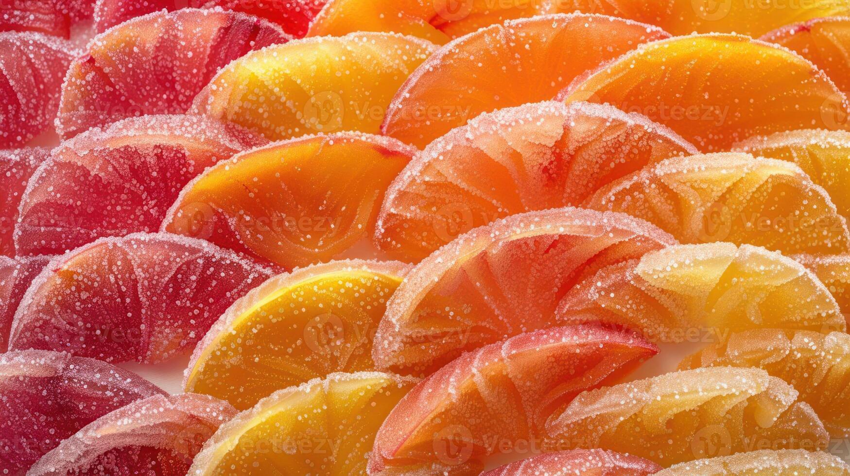 A vibrant arrangement of colorful citrus fruit slices, showcasing their juicy textures. photo