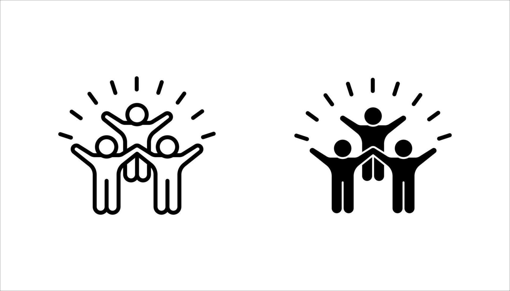 icon set of group of happy people. vector