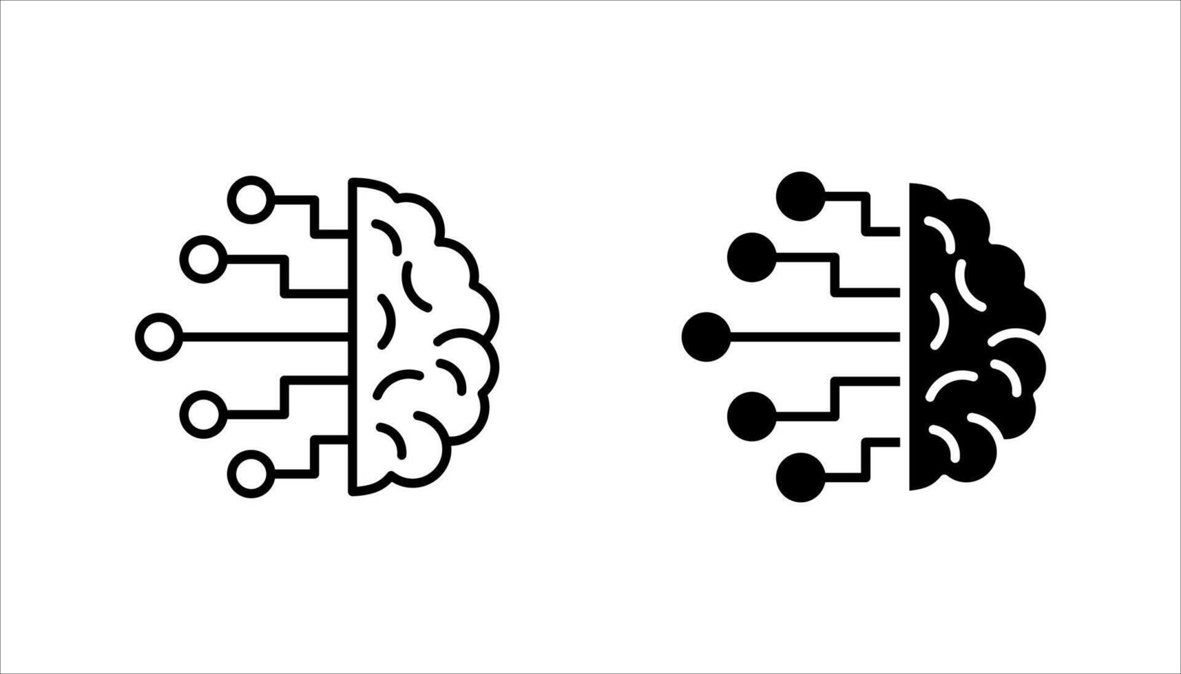 Set of artificial intelligence icons. on white background. vector