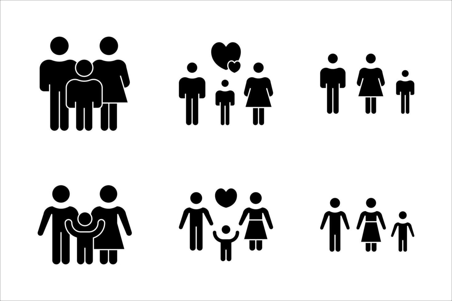 Family icon set, vector