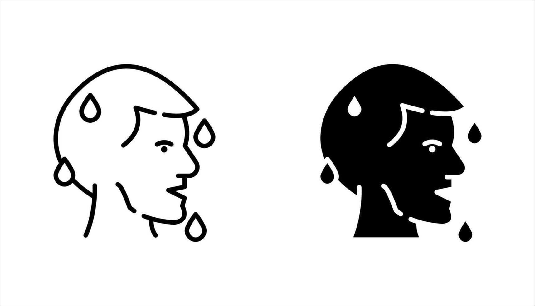 Icon set of Sweating illustration on a white background. vector
