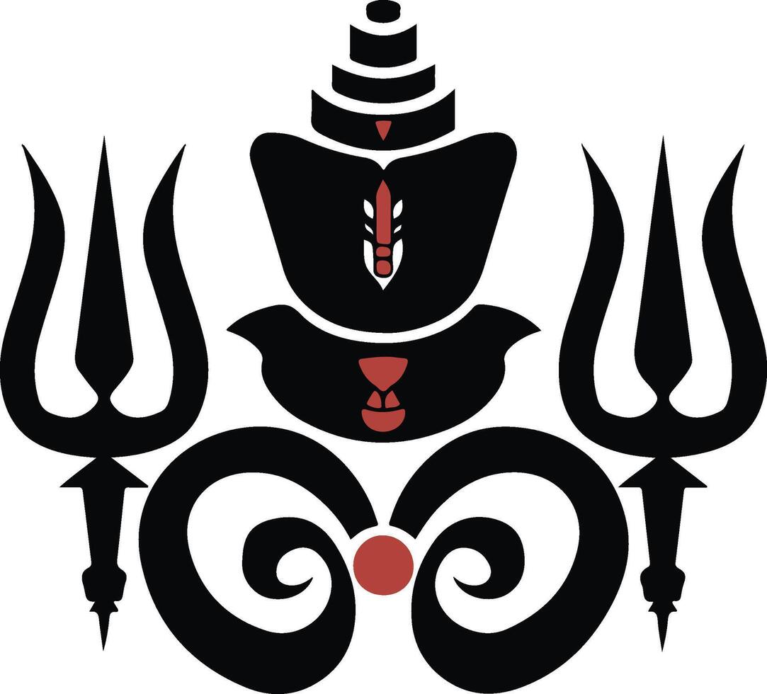 the hindu god shiva is shown in a black and red design vector