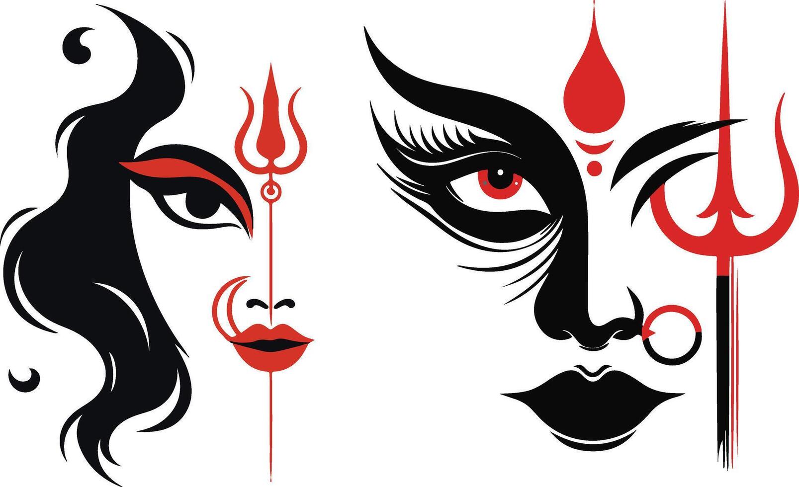 navaratri indian god illustration vector