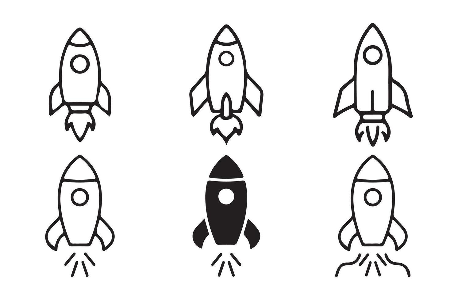 Set of startup related line icons vector