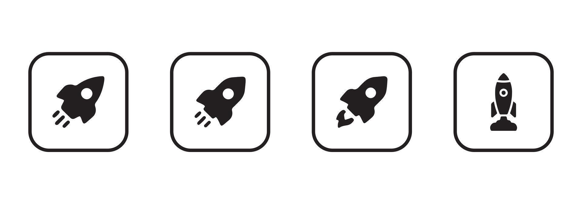 Rocket icon set illustration EPS 10 vector