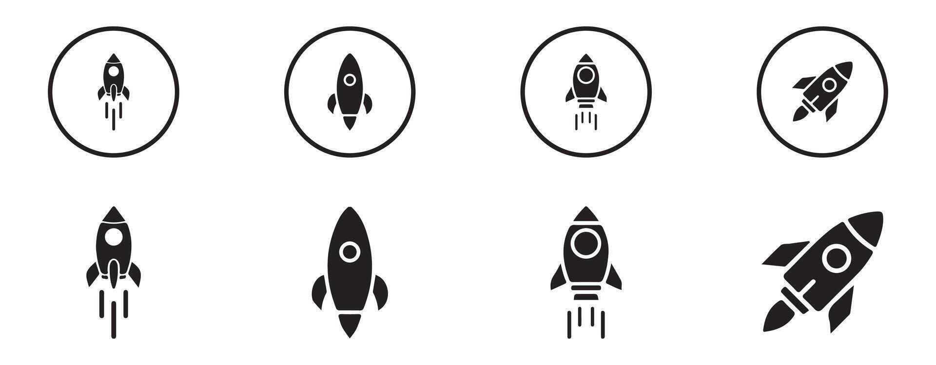 Performance icon. Rocket icon set vector