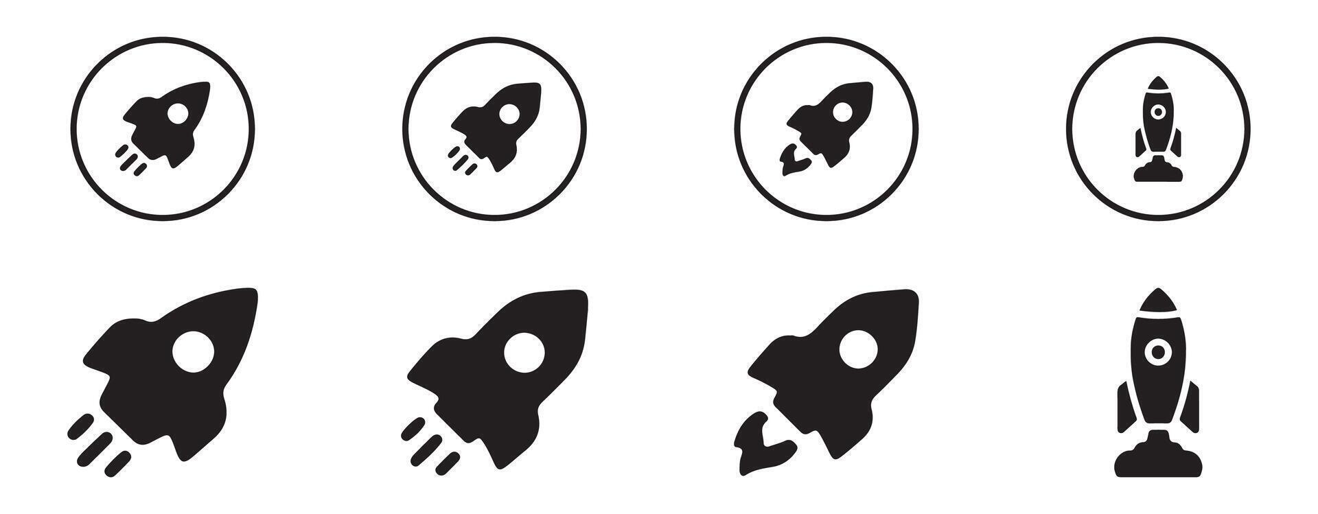 Creative business startup icon. Rocket symbol set. Start up sign. Illustration EPS 10 vector
