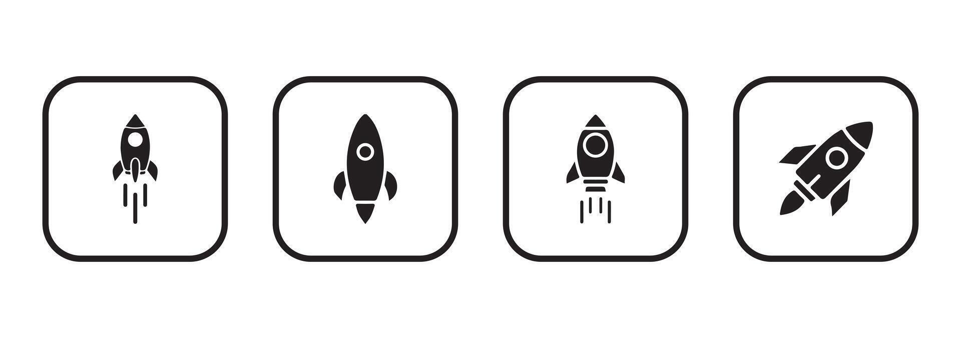Startup icon rocket symbol collection vector