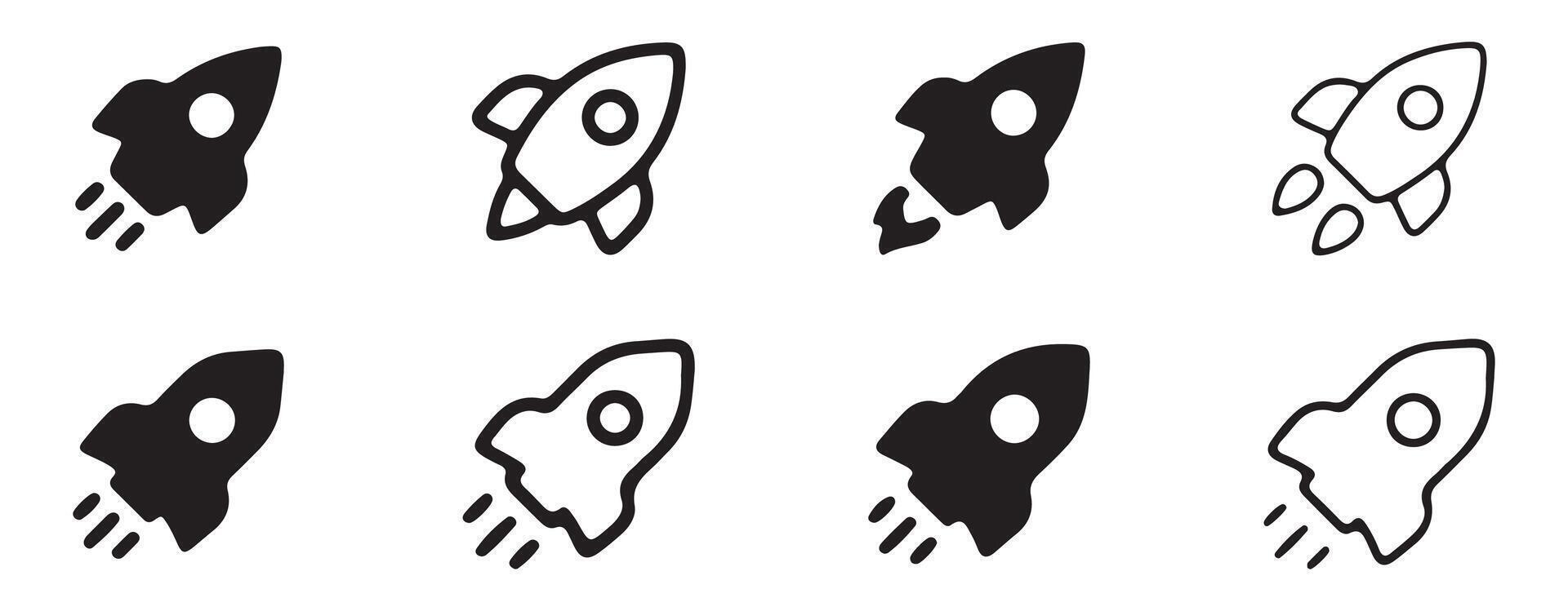 Rocket icon logo symbol set vector