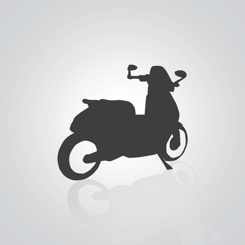 Vespa black and white editable vector