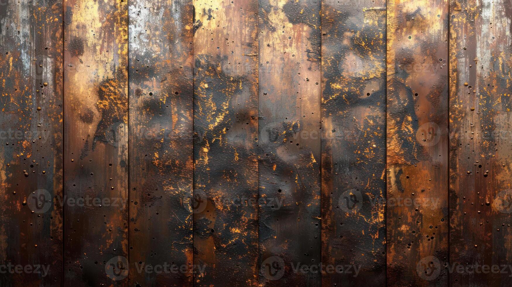 A textured, weathered metal surface with rust and patina, suggesting age and industrial use. photo
