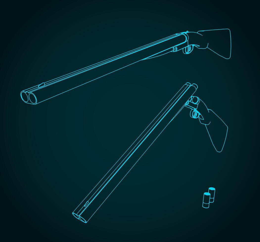 Double barrel shotgun vector