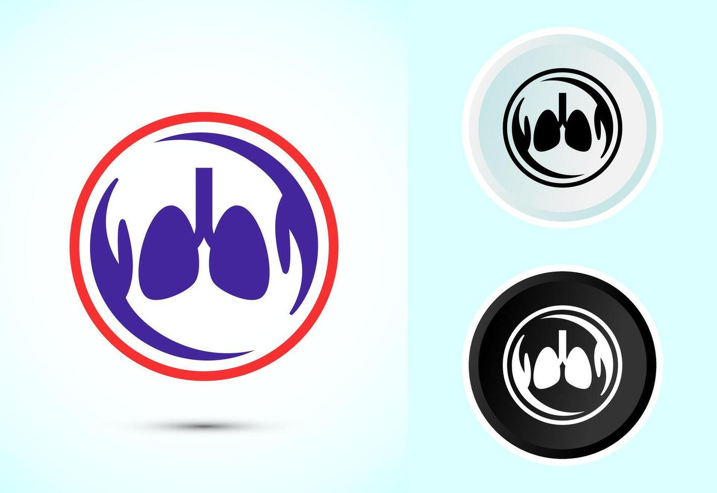 Lungs health care icon. Healthcare and medical sign, Color black and white vector