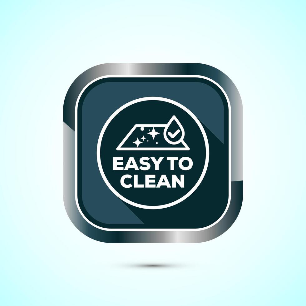 Easy cleaning icon design illustration. Clean surface icon sign symbol, Gray color shadow button design vector