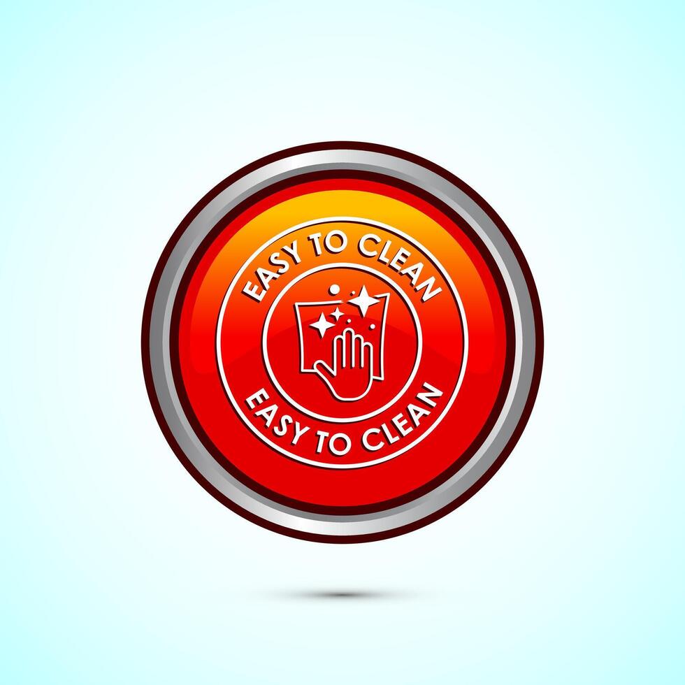 Easy cleaning icon design illustration. Clean surface icon sign symbol, Orange color round button design vector
