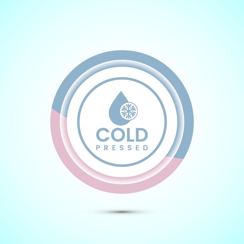 Cold pressed icon design illustration. Cold pressed label badge logo design template, Pastel color button design vector