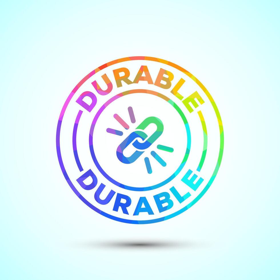 Durable icon illustration, Durable logo badge for product design, low poly style vector